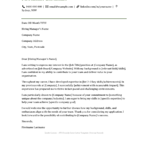 Cover Letter Template