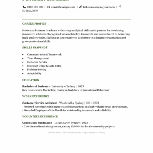 Entry Level Resume Template